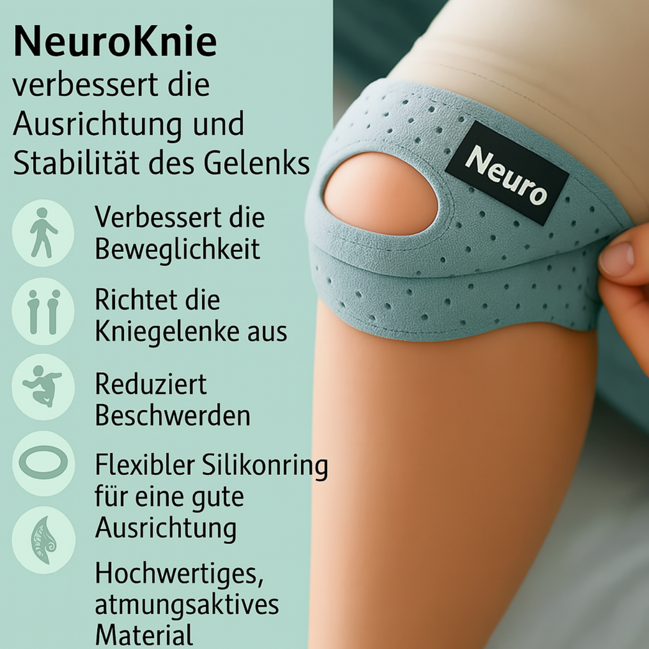 Kniescheibenbandage NeuroKnie — Richten Sie das Kniegelenk während Ihrer Bewegungen neu aus