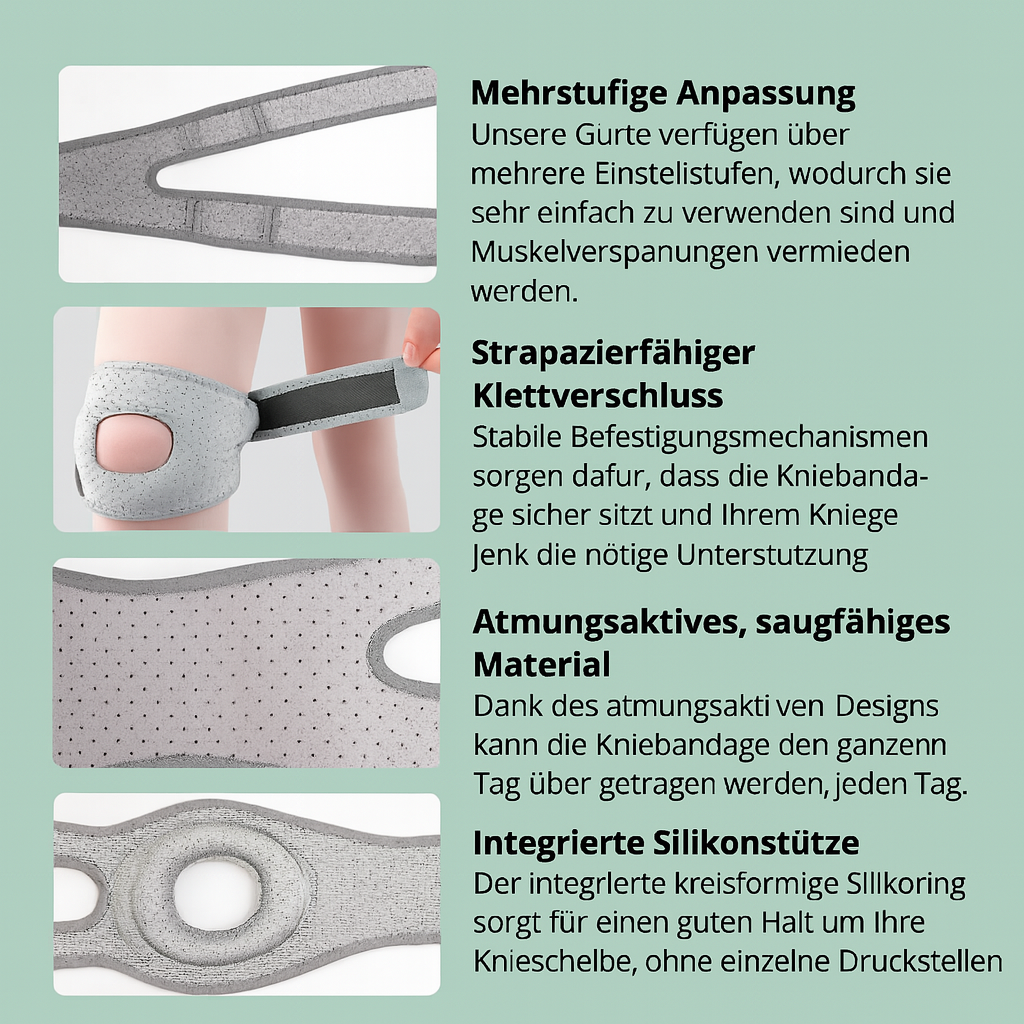 Kniescheibenbandage NeuroKnie — Richten Sie das Kniegelenk während Ihrer Bewegungen neu aus